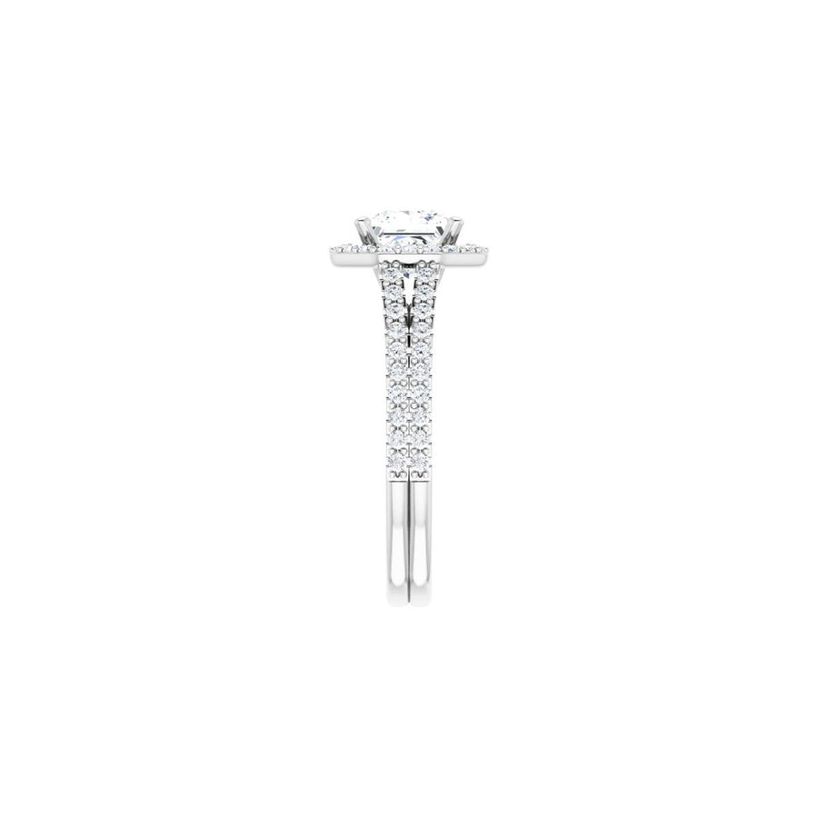 Square Halo-Style Double-Row Engagement Ring Semi-Mount - gallery - Series 122791