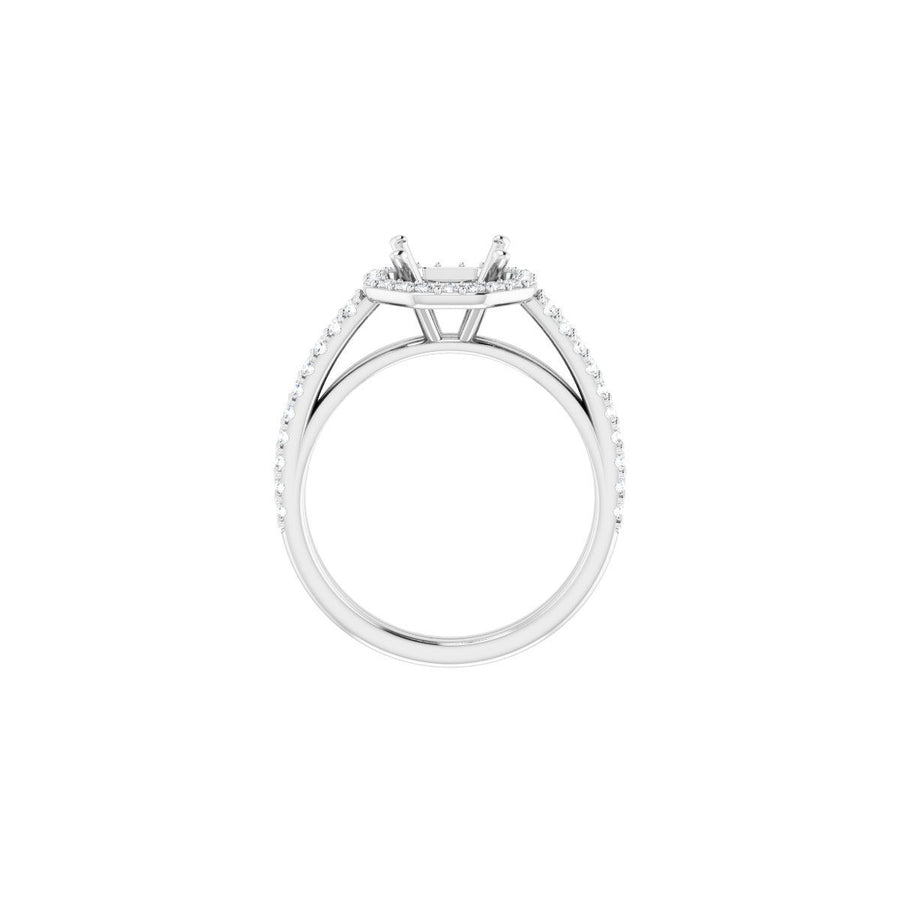 Square Halo-Style Double-Row Engagement Ring Semi-Mount - gallery - Series 122791