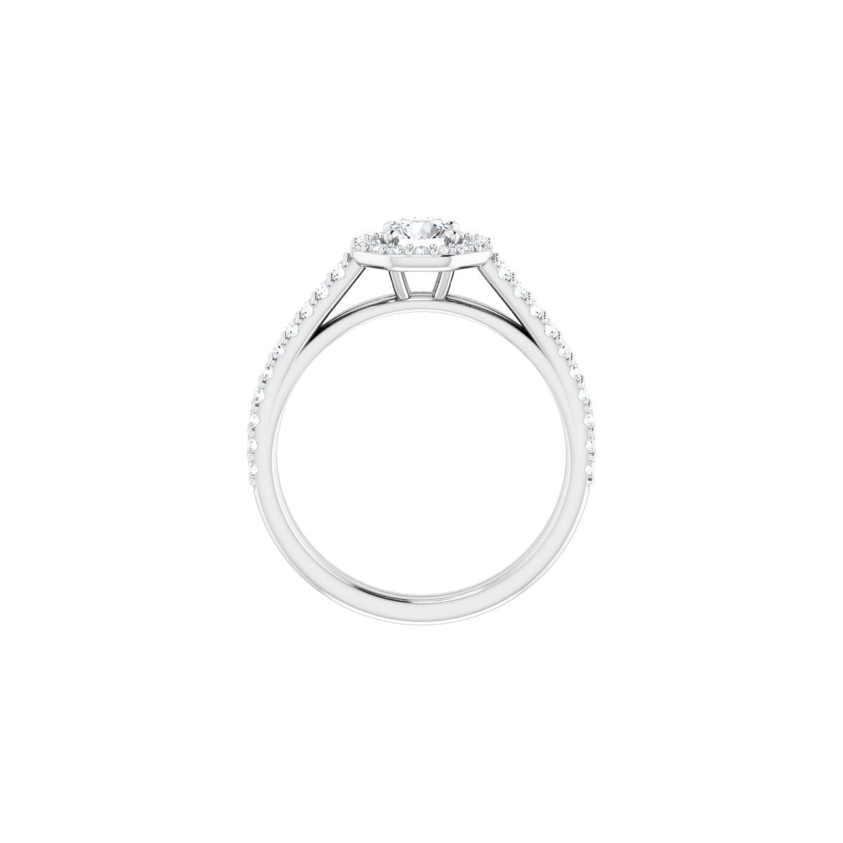 Round Halo-Style Double-Row Engagement Ring Semi-Mount - gallery - Series 122791