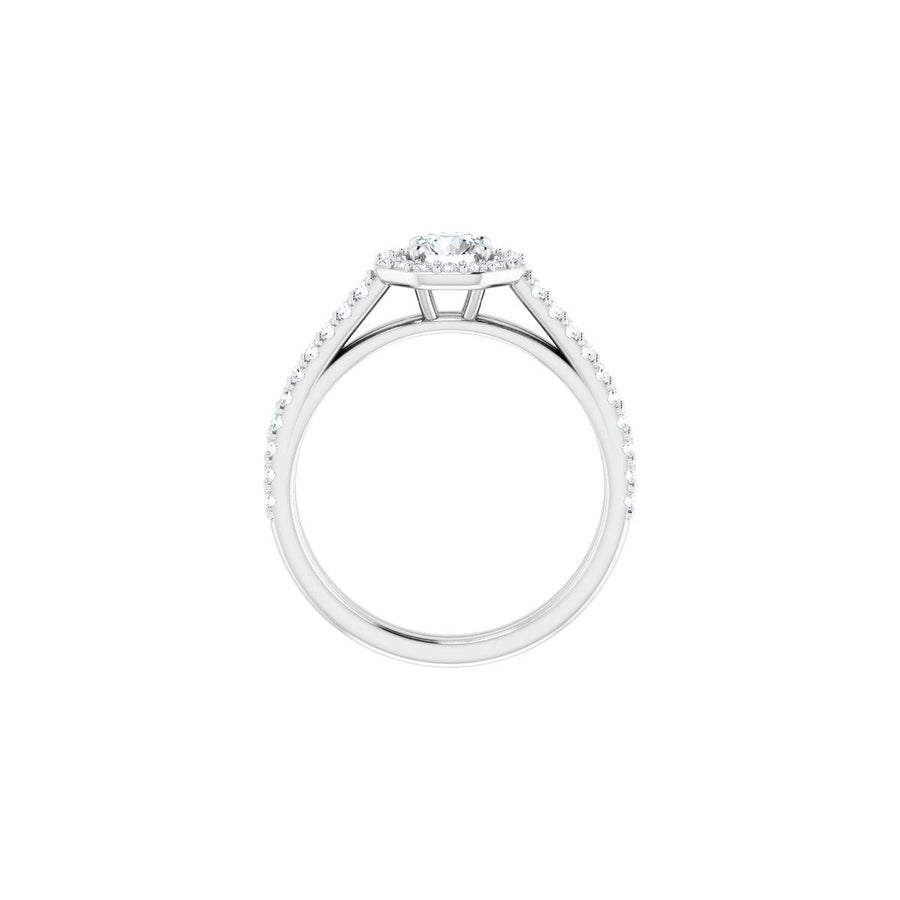 Round Halo-Style Double-Row Engagement Ring Semi-Mount - gallery - Series 122791