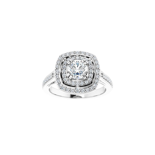 Round Double Halo-Style Engagement Ring Semi-Mount - gallery - Series 122470