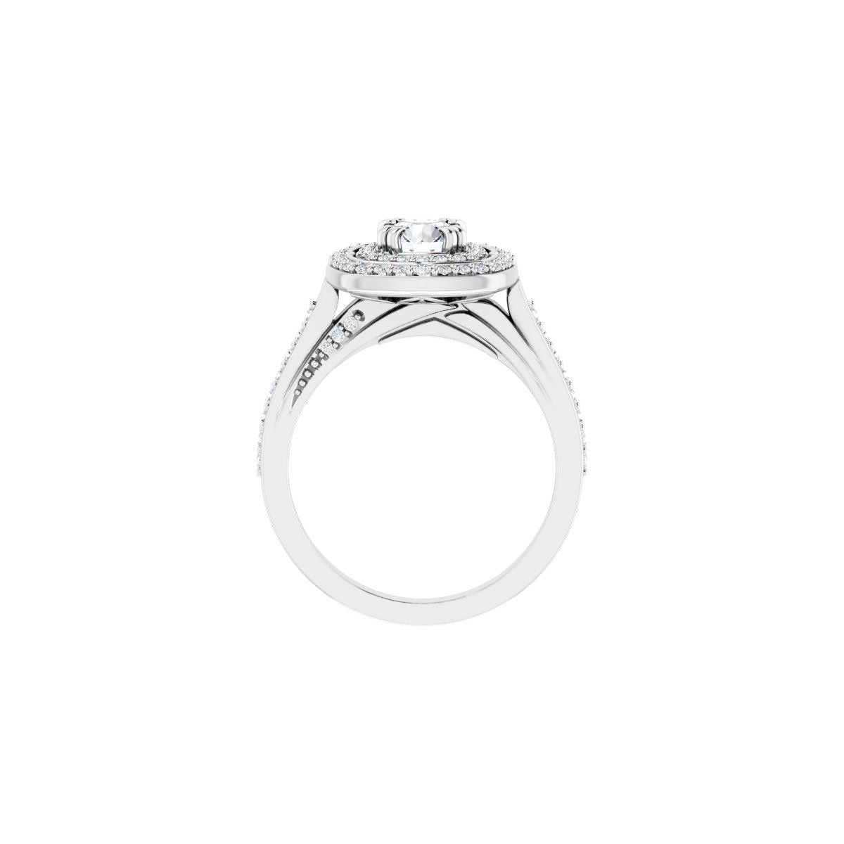 Round Double Halo-Style Engagement Ring Semi-Mount - gallery - Series 122470
