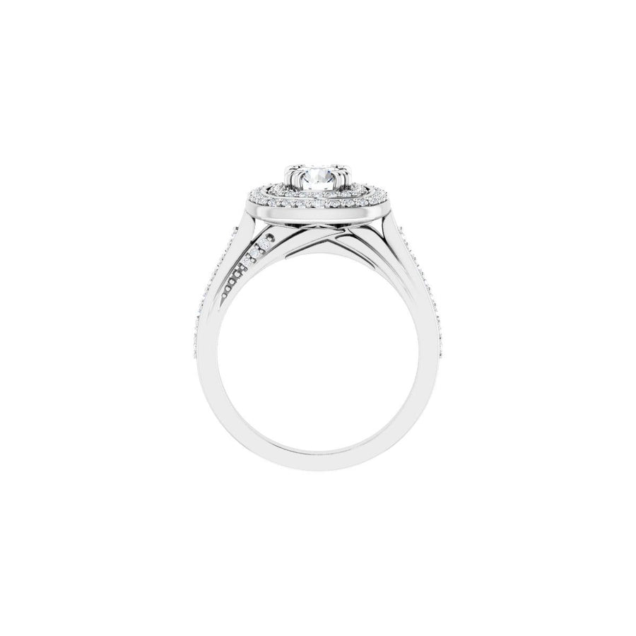 Round Double Halo-Style Engagement Ring Semi-Mount - gallery - Series 122470