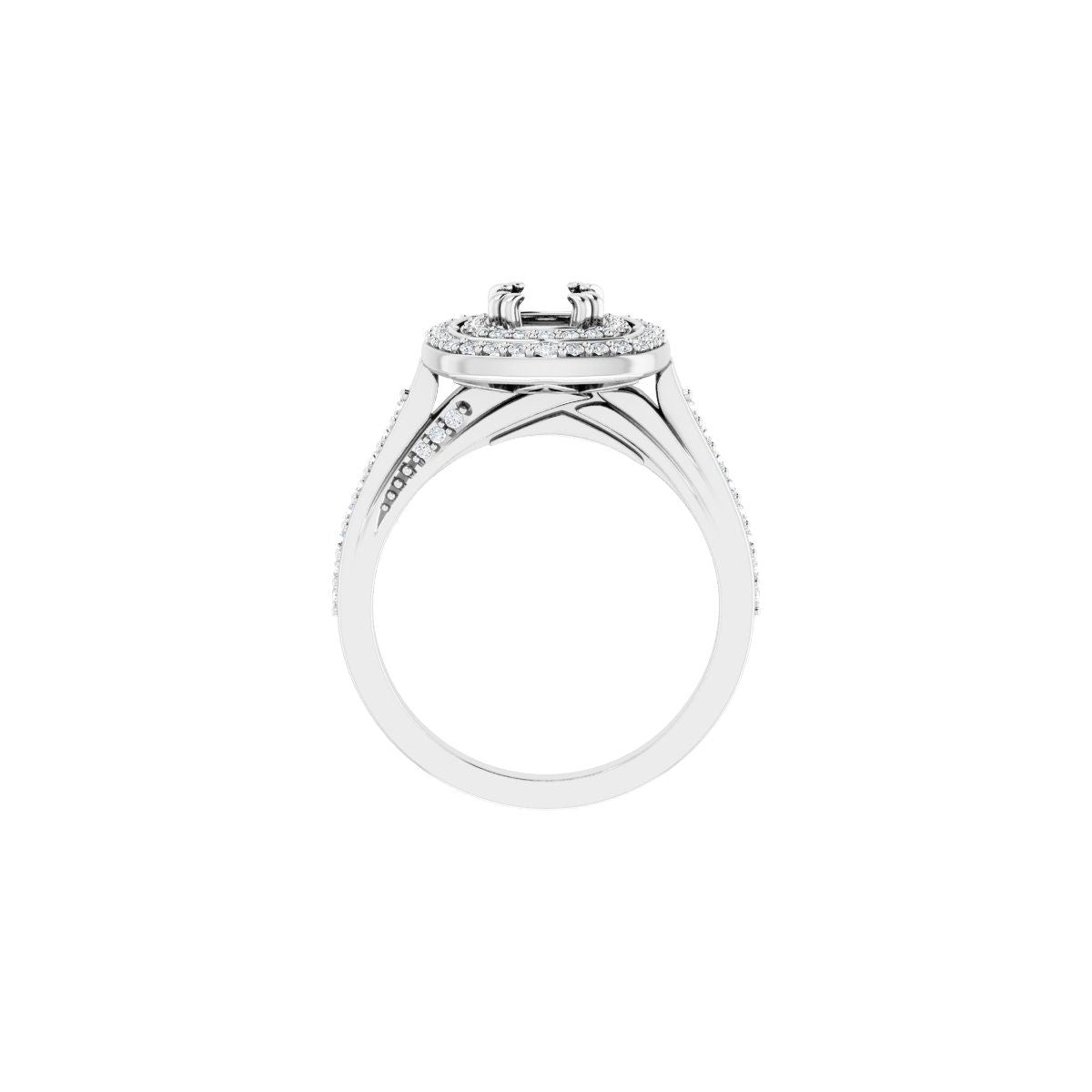 Round Double Halo-Style Engagement Ring Semi-Mount - gallery - Series 122470