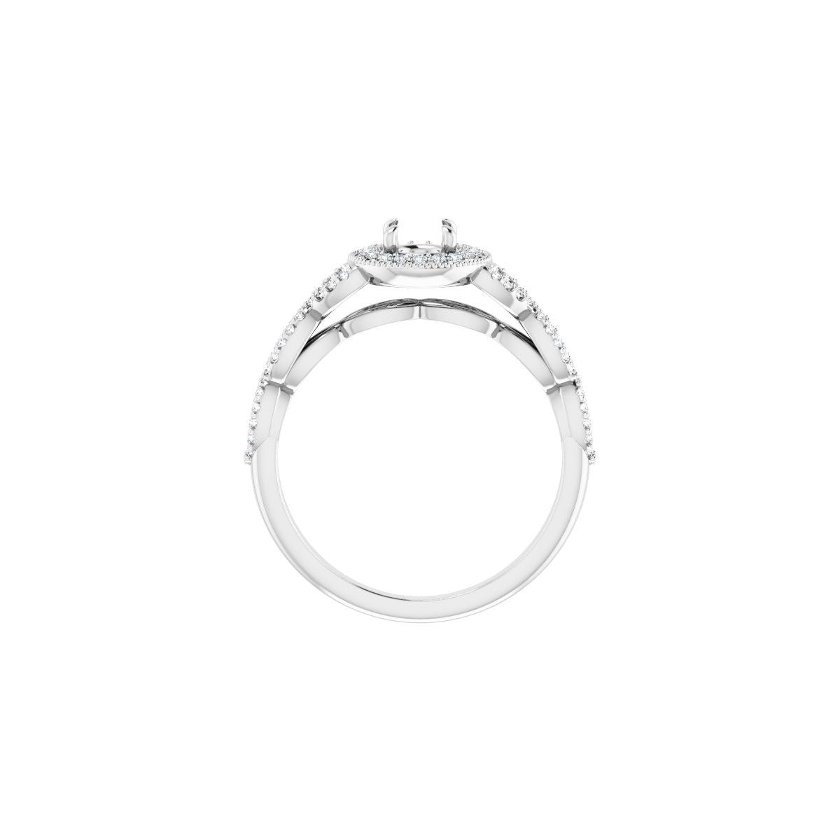 Round Halo-Style Infinity-Inspired Engagement Ring Semi-Mount - gallery - Series 122703