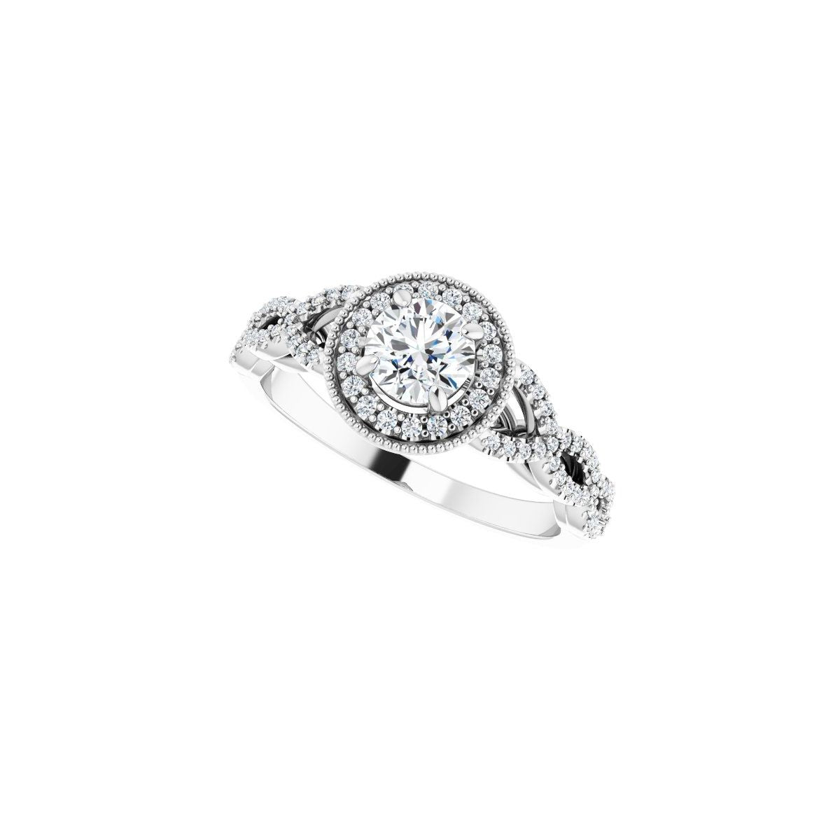 Round Halo-Style Infinity-Inspired Engagement Ring Semi-Mount - gallery - Series 122703
