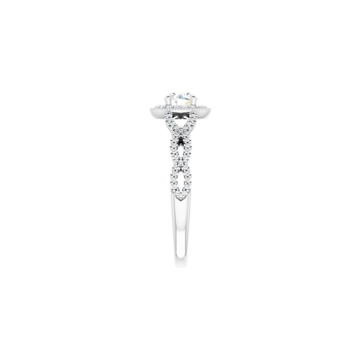 Round Halo-Style Infinity-Inspired Engagement Ring Semi-Mount - gallery - Series 122703