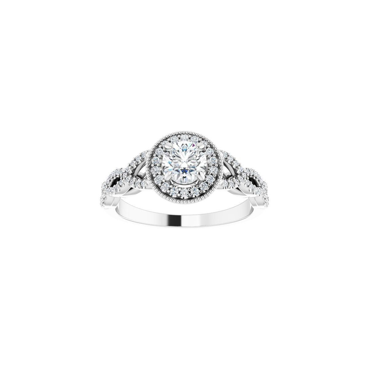 Round Halo-Style Infinity-Inspired Engagement Ring Semi-Mount - gallery - Series 122703