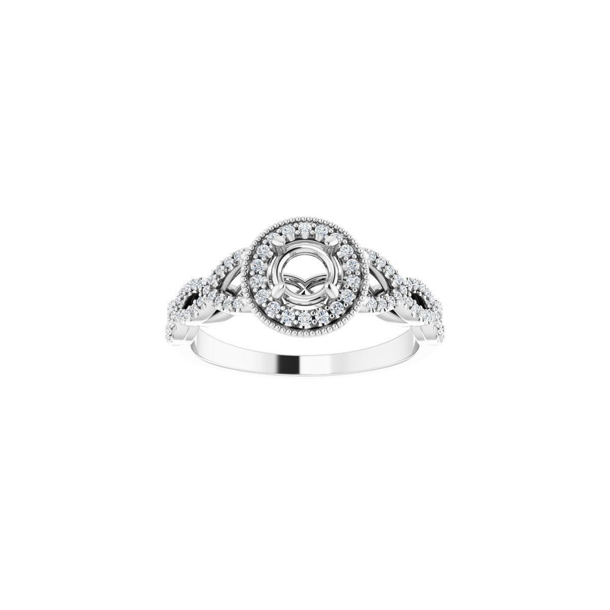 Round Halo-Style Infinity-Inspired Engagement Ring Semi-Mount - gallery - Series 122703