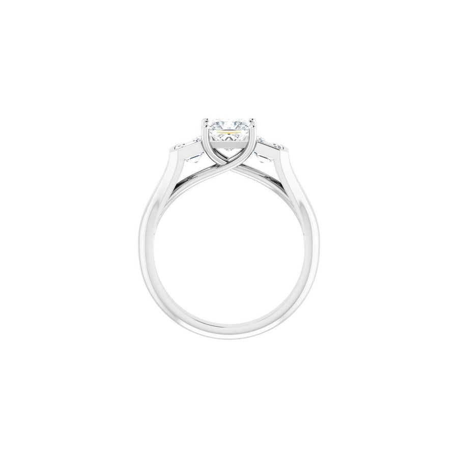 Square Three-Stone Engagement Ring Semi-Mount - gallery - Series 122061