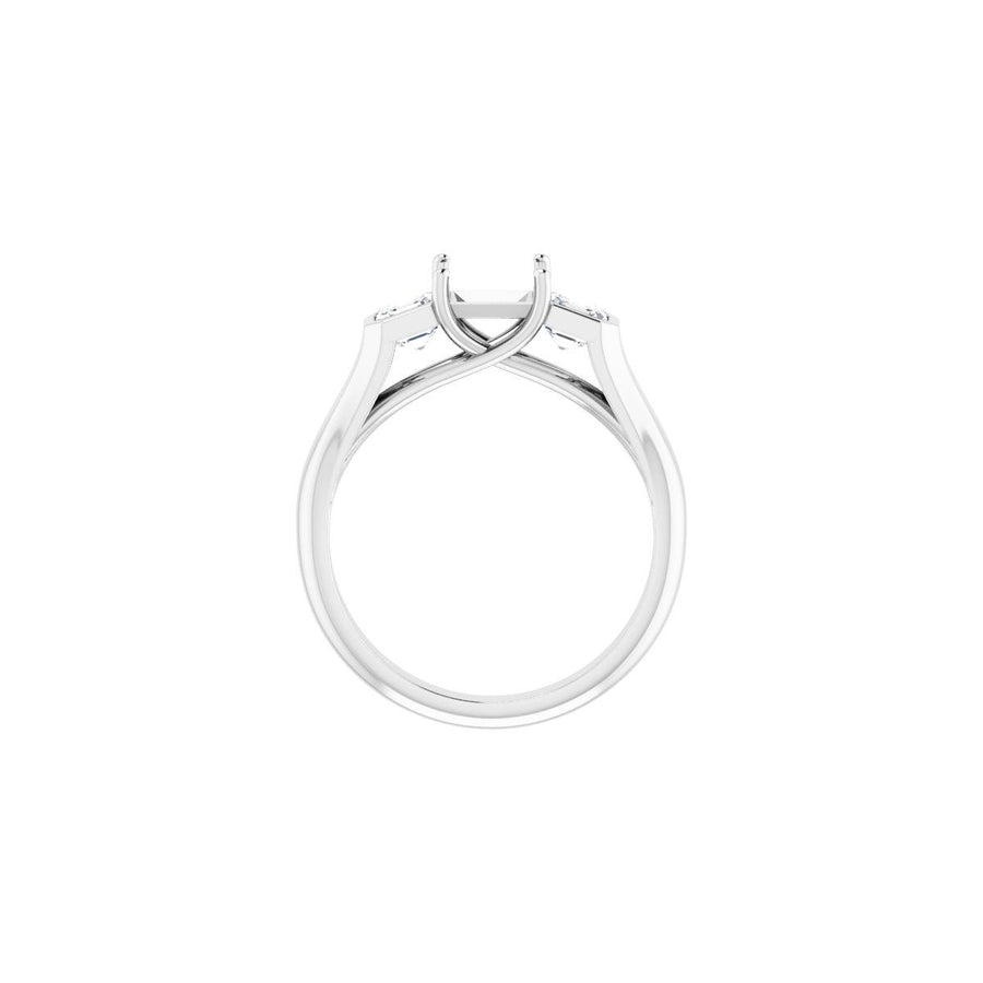 Square Three-Stone Engagement Ring Semi-Mount - gallery - Series 122061