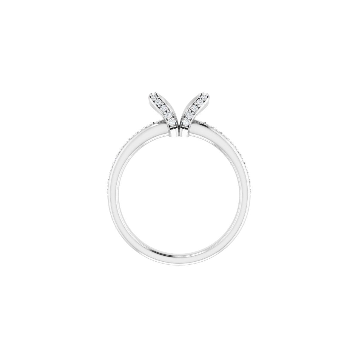 Emerald Half-Bezel Halo-Style Engagement Ring Semi-Mount - gallery - Series 121995
