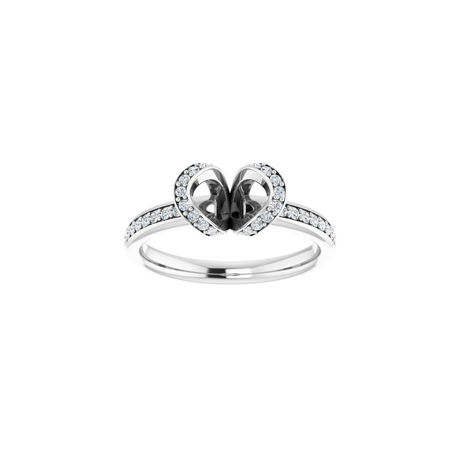 Oval Half-Bezel Halo-Style Engagement Ring Semi-Mount - gallery - Series 121995