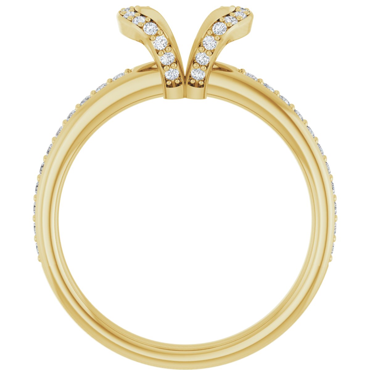 Round Half-Bezel Halo-Style Engagement Ring Semi-Mount - gallery - Series 121995