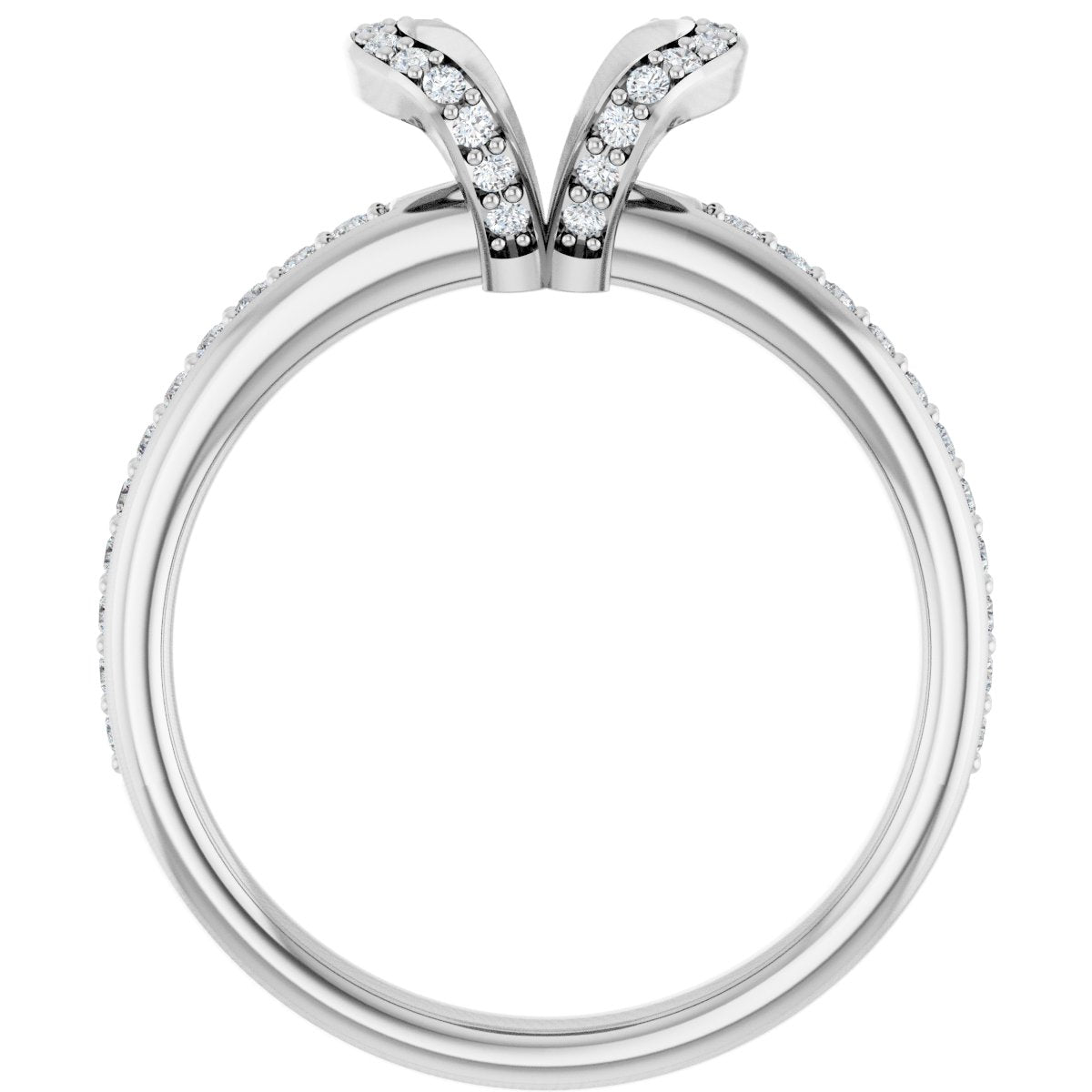 Round Half-Bezel Halo-Style Engagement Ring Semi-Mount - gallery - Series 121995