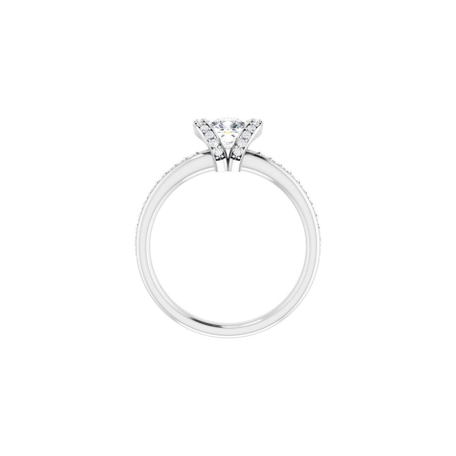 Cushion Half-Bezel Halo-Style Engagement Ring Semi-Mount - gallery - Series 121995