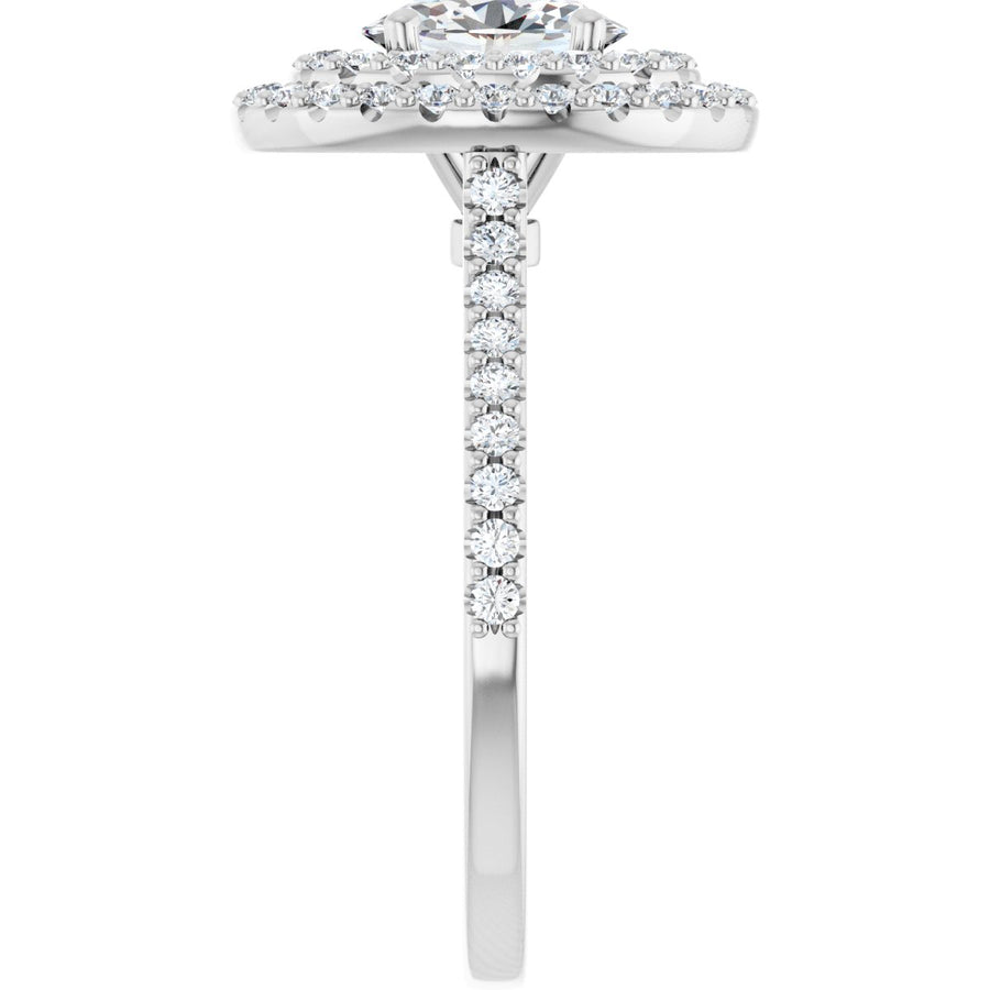 Oval Double Halo-Style Engagement Ring Semi-Mount - gallery - Series 122918