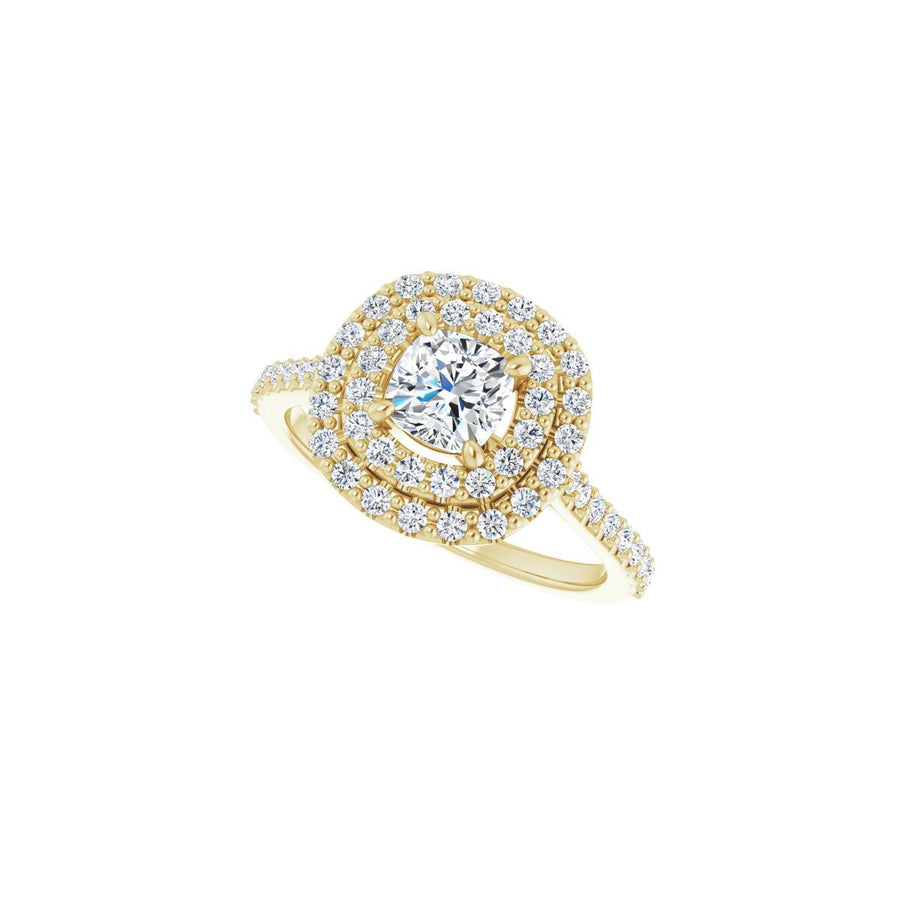 Cushion Double Halo-Style Engagement Ring Semi-Mount - gallery - Series 122918