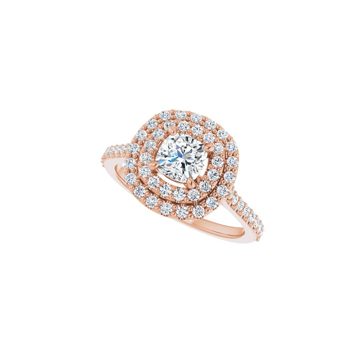 Cushion Double Halo-Style Engagement Ring Semi-Mount - gallery - Series 122918