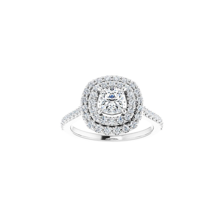 Cushion Double Halo-Style Engagement Ring Semi-Mount - gallery - Series 122918