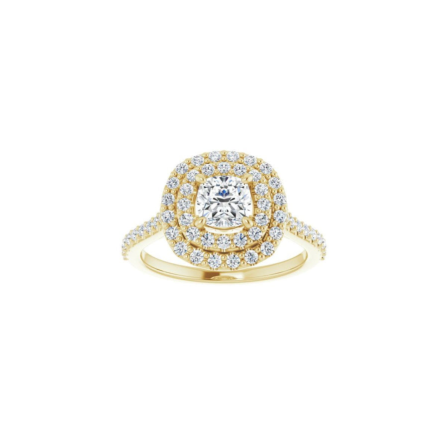 Cushion Double Halo-Style Engagement Ring Semi-Mount - gallery - Series 122918