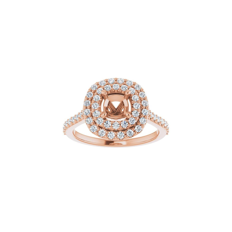 Cushion Double Halo-Style Engagement Ring Semi-Mount - gallery - Series 122918
