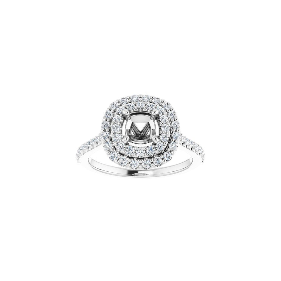 Cushion Double Halo-Style Engagement Ring Semi-Mount - gallery - Series 122918
