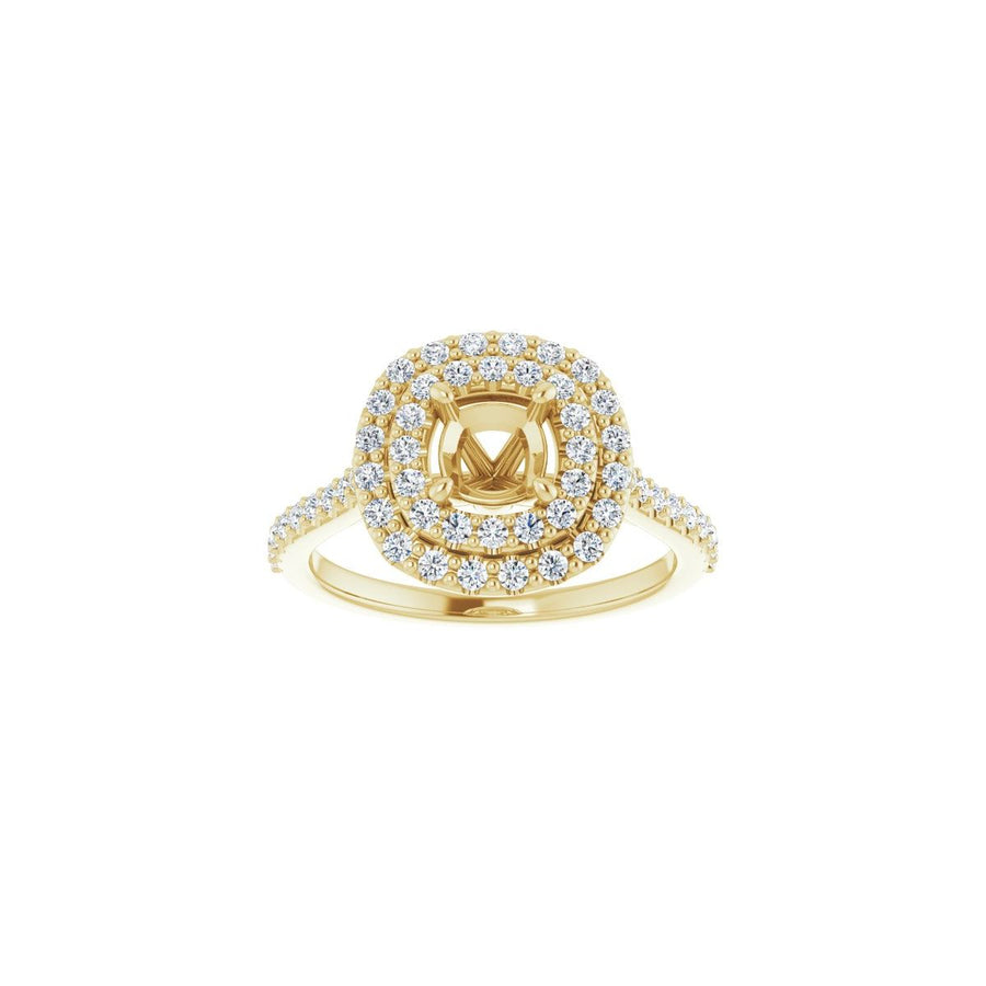Cushion Double Halo-Style Engagement Ring Semi-Mount - gallery - Series 122918