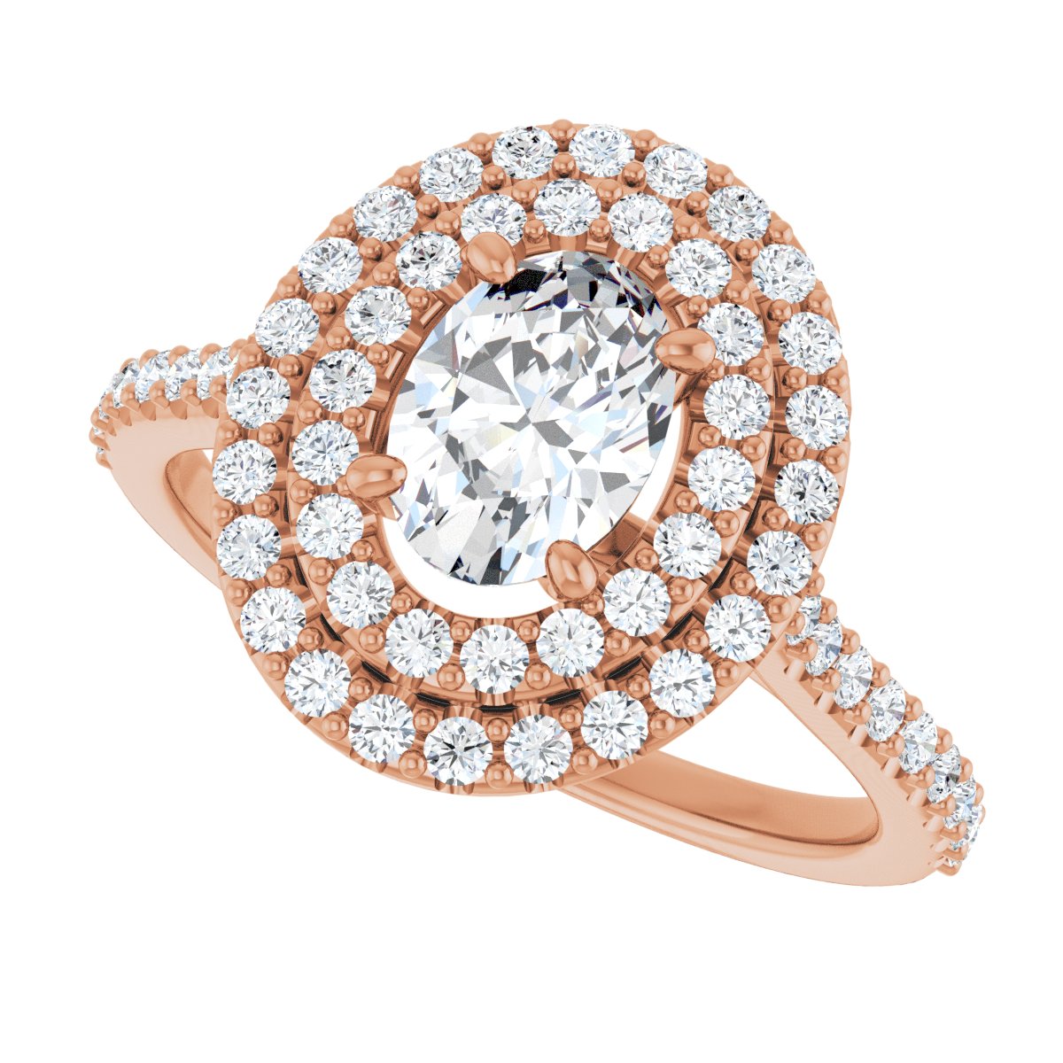 Oval Double Halo-Style Engagement Ring Semi-Mount - gallery - Series 122918