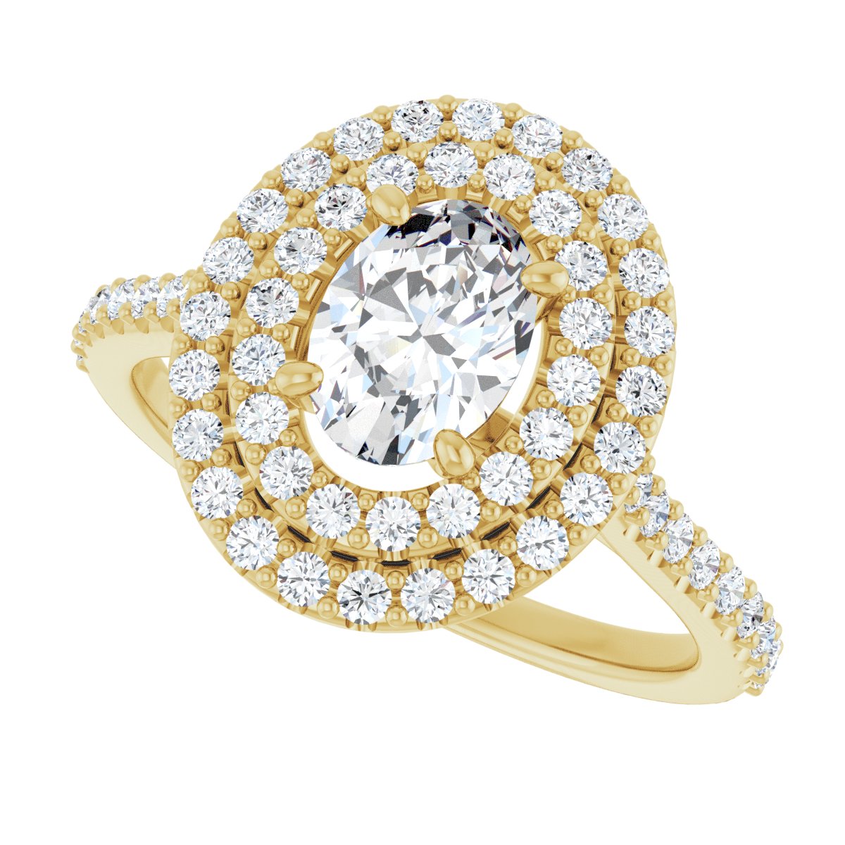 Oval Double Halo-Style Engagement Ring Semi-Mount - gallery - Series 122918