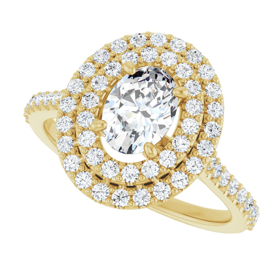 Oval Double Halo-Style Engagement Ring Semi-Mount - gallery - Series 122918