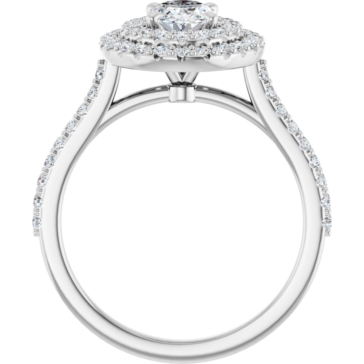Oval Double Halo-Style Engagement Ring Semi-Mount - gallery - Series 122918