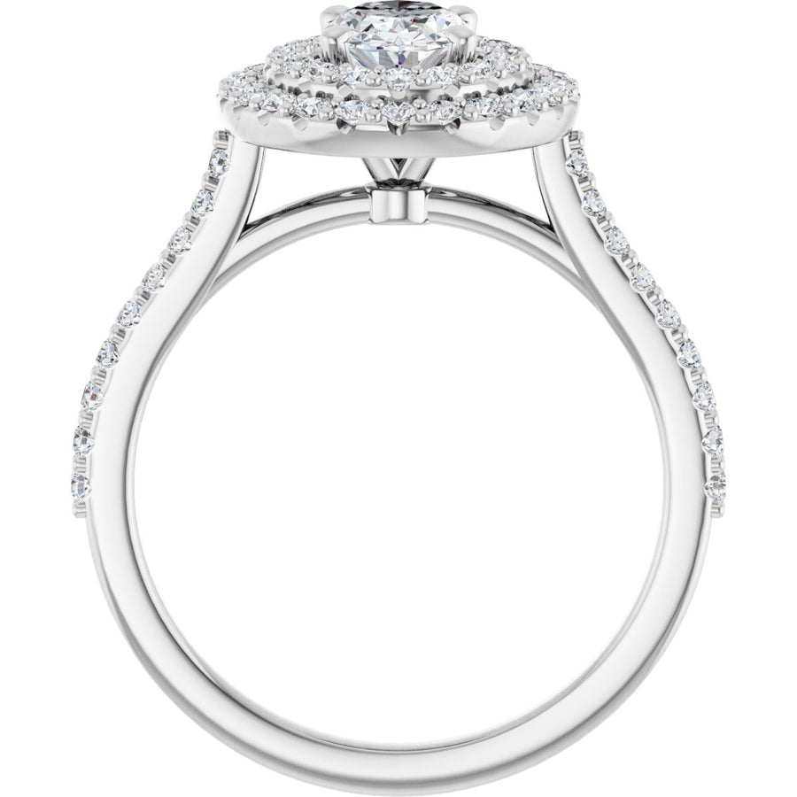 Oval Double Halo-Style Engagement Ring Semi-Mount - gallery - Series 122918