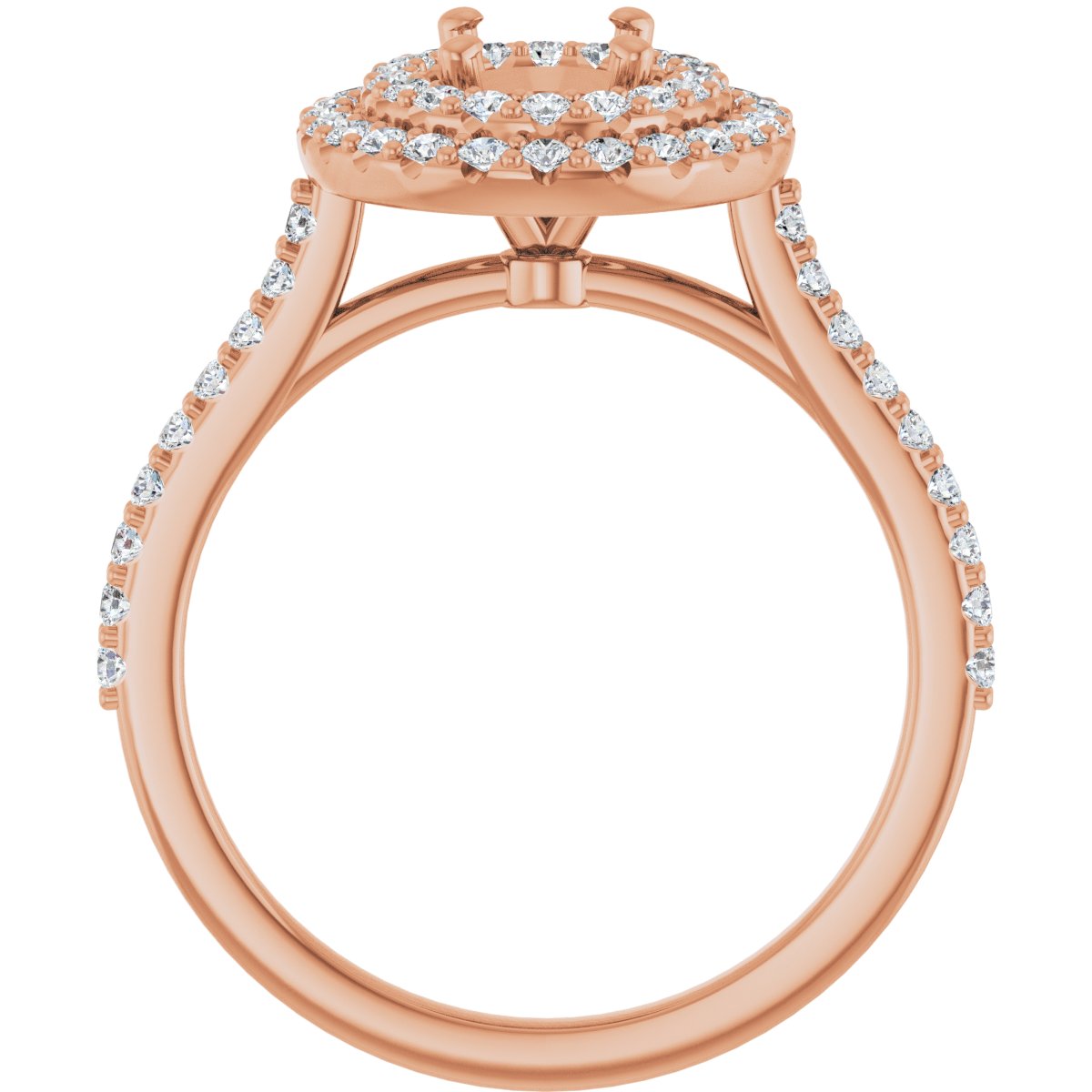 Oval Double Halo-Style Engagement Ring Semi-Mount - gallery - Series 122918