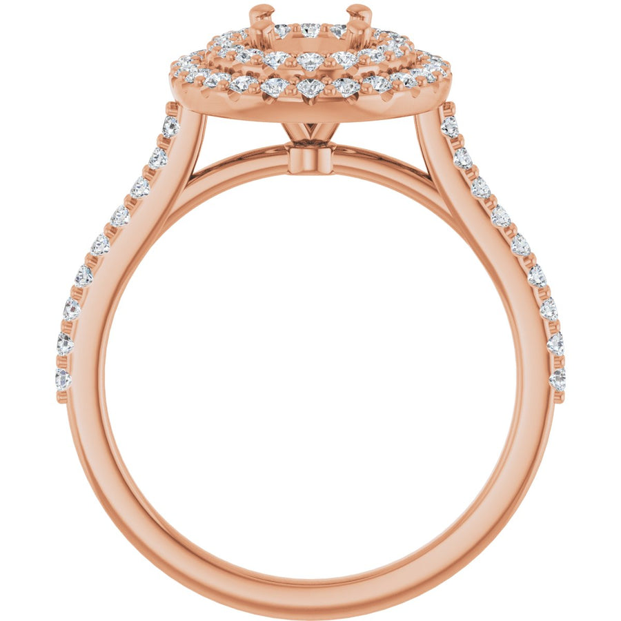 Oval Double Halo-Style Engagement Ring Semi-Mount - gallery - Series 122918