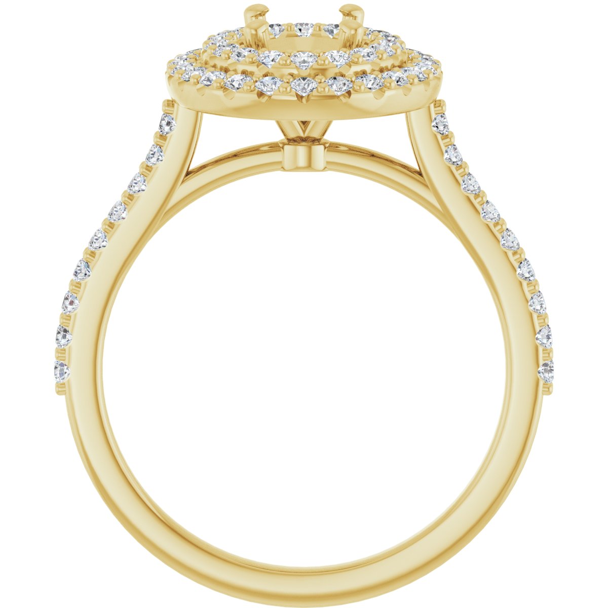Oval Double Halo-Style Engagement Ring Semi-Mount - gallery - Series 122918