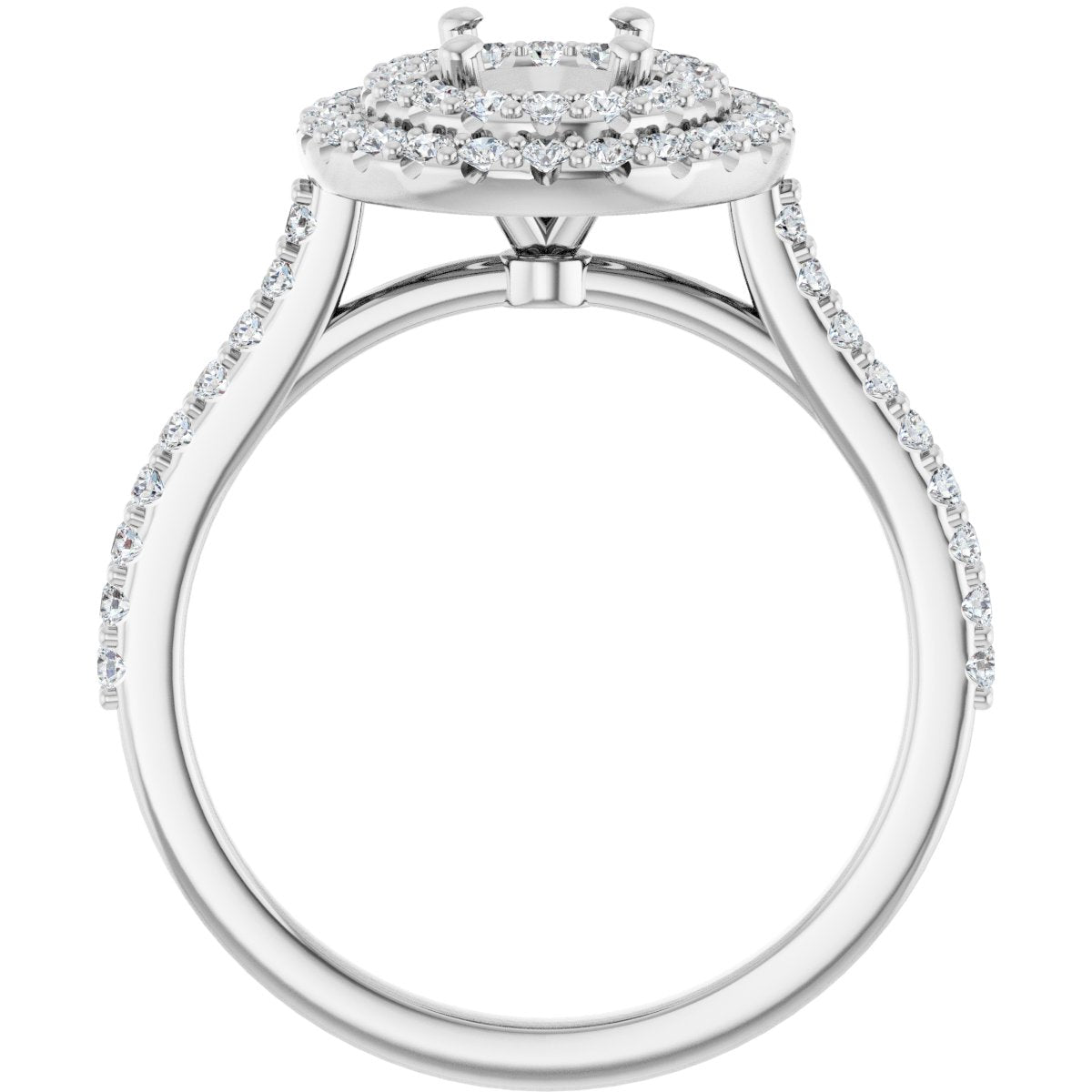 Oval Double Halo-Style Engagement Ring Semi-Mount - gallery - Series 122918