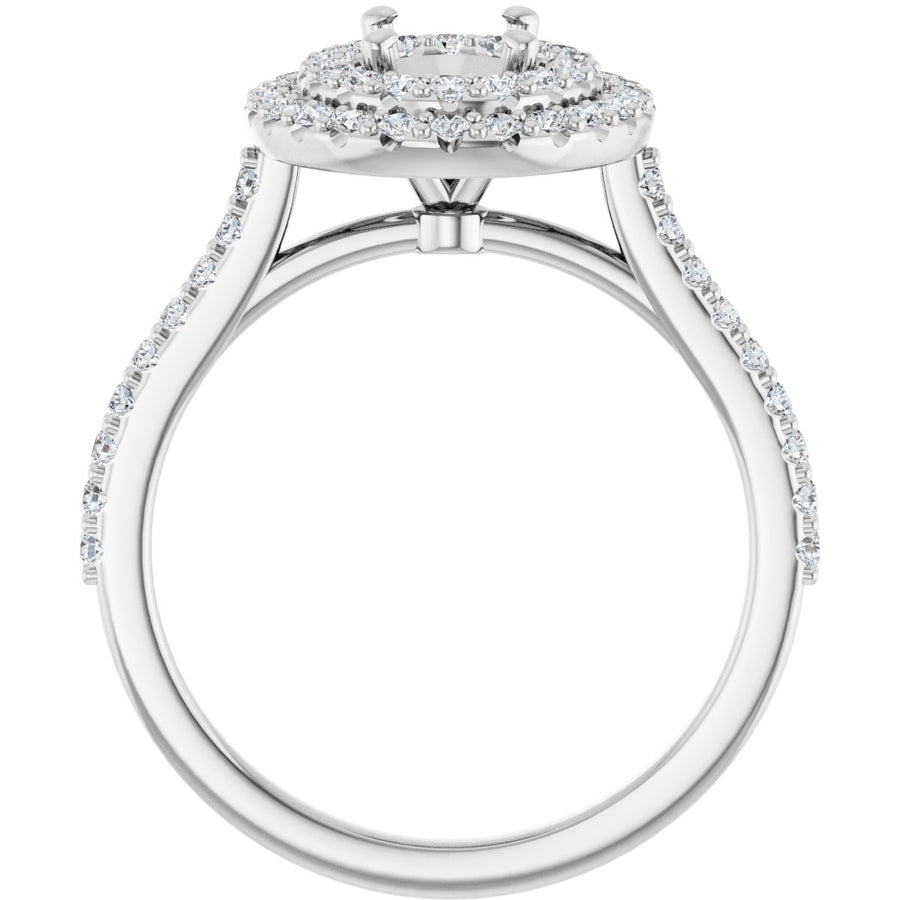 Oval Double Halo-Style Engagement Ring Semi-Mount - gallery - Series 122918
