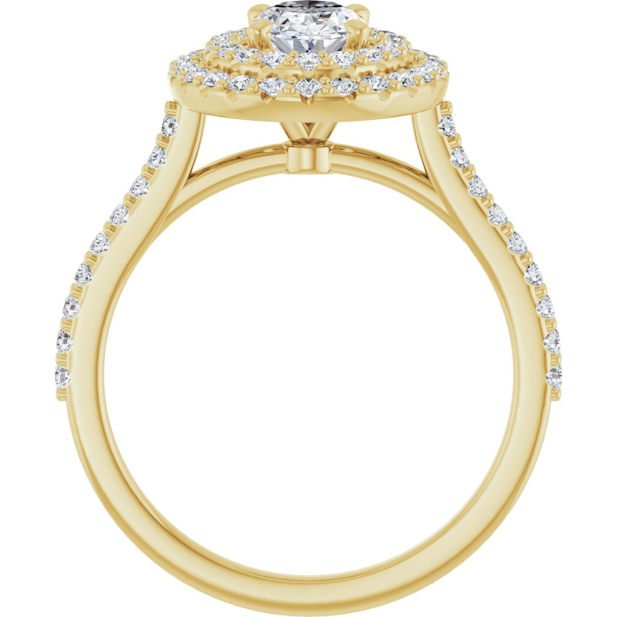 Oval Double Halo-Style Engagement Ring Semi-Mount - gallery - Series 122918