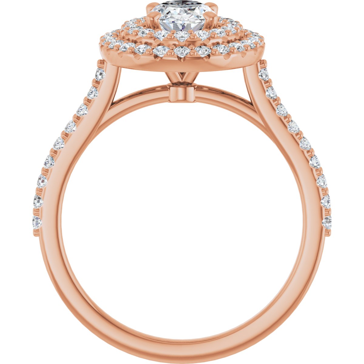 Oval Double Halo-Style Engagement Ring Semi-Mount - gallery - Series 122918