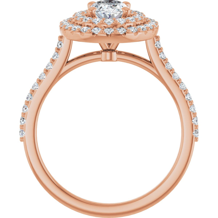 Oval Double Halo-Style Engagement Ring Semi-Mount - gallery - Series 122918