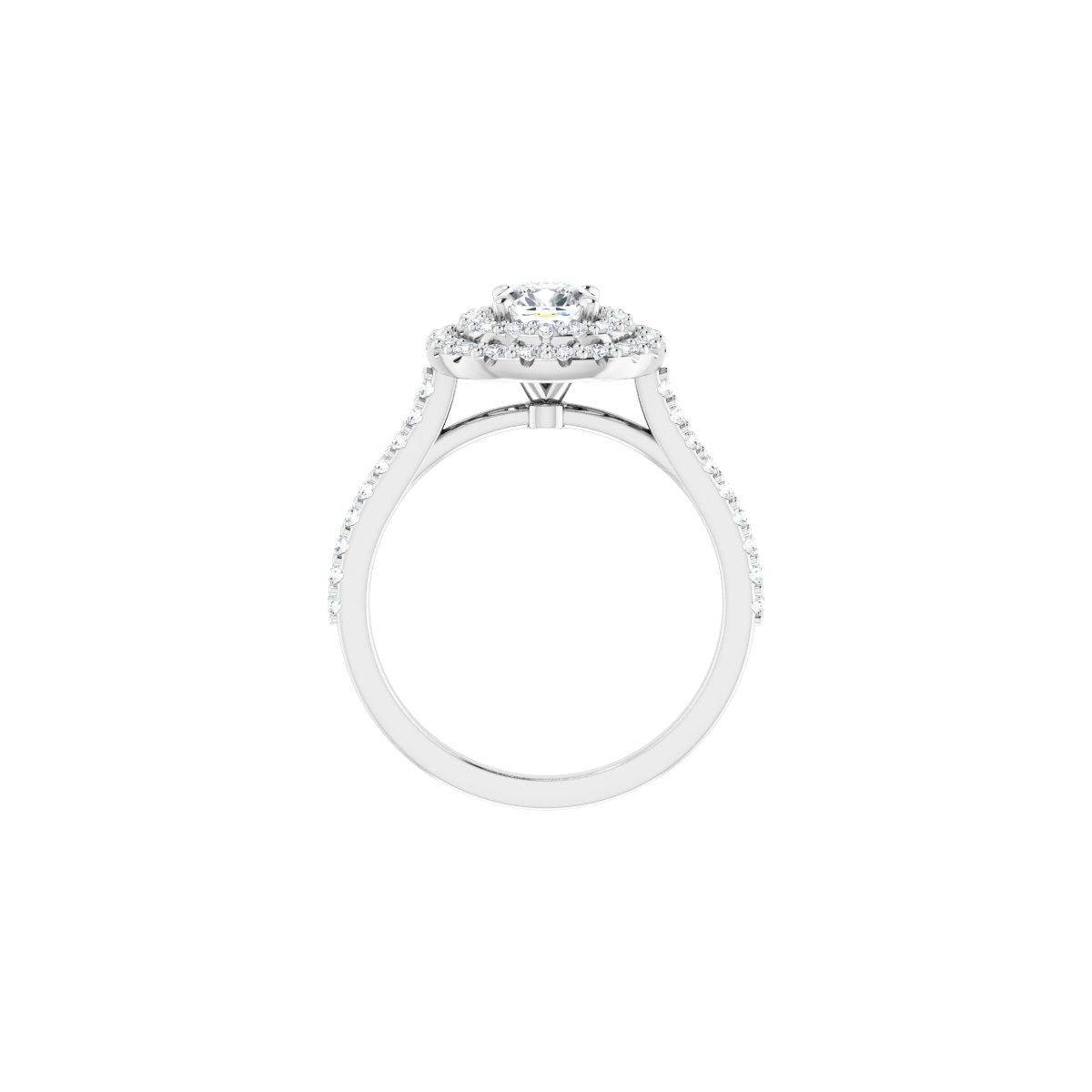 Cushion Double Halo-Style Engagement Ring Semi-Mount - gallery - Series 122918