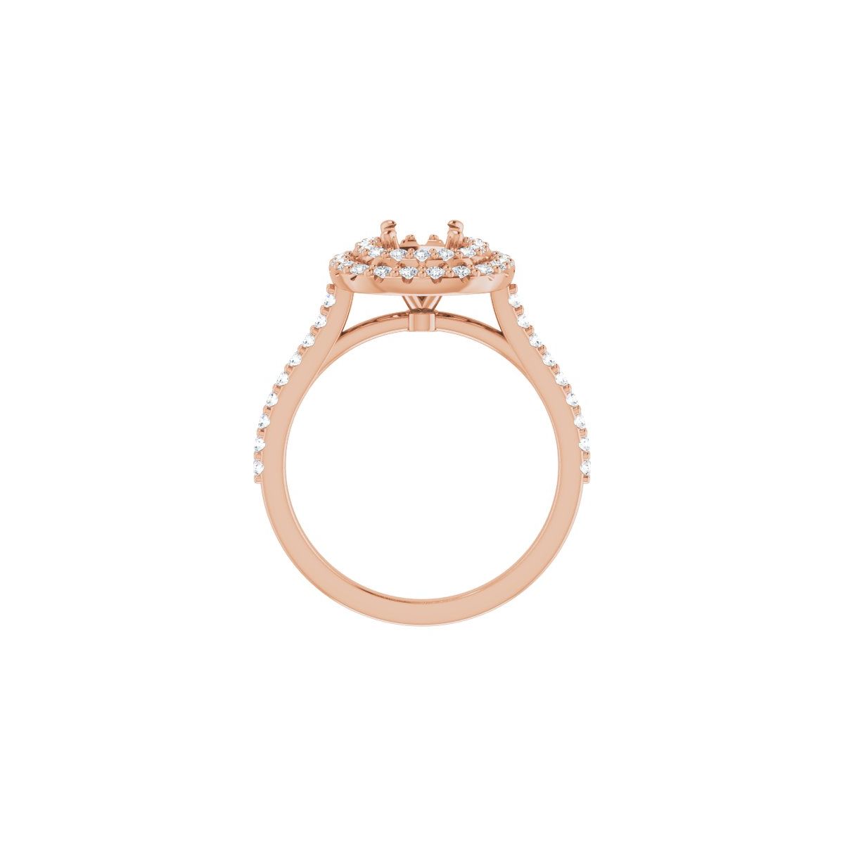 Cushion Double Halo-Style Engagement Ring Semi-Mount - gallery - Series 122918