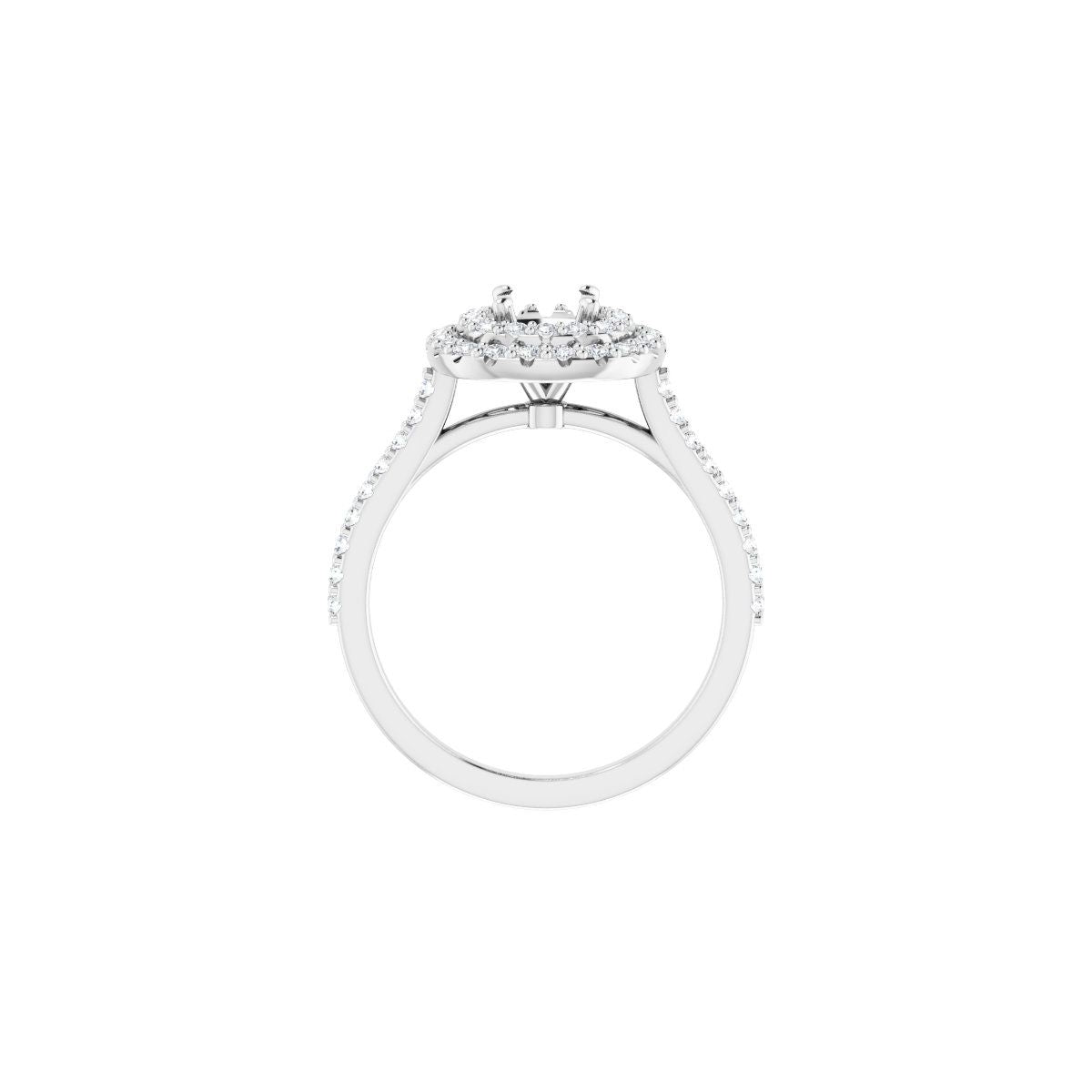 Cushion Double Halo-Style Engagement Ring Semi-Mount - gallery - Series 122918