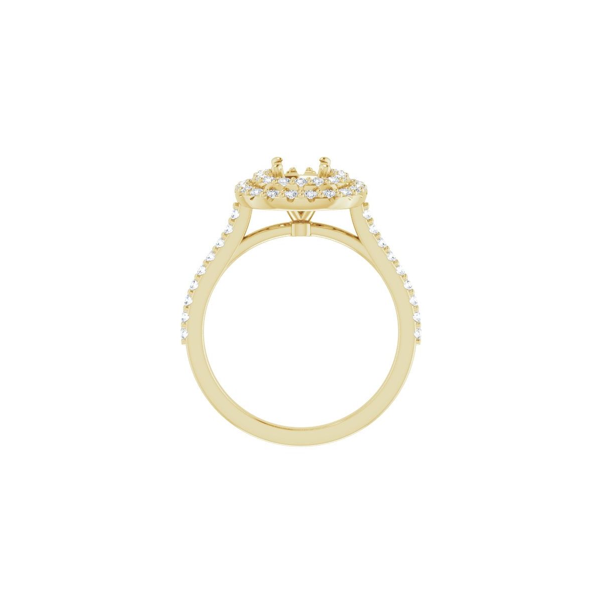 Cushion Double Halo-Style Engagement Ring Semi-Mount - gallery - Series 122918