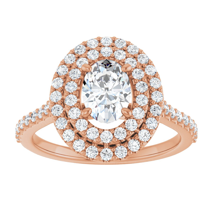 Oval Double Halo-Style Engagement Ring Semi-Mount - gallery - Series 122918