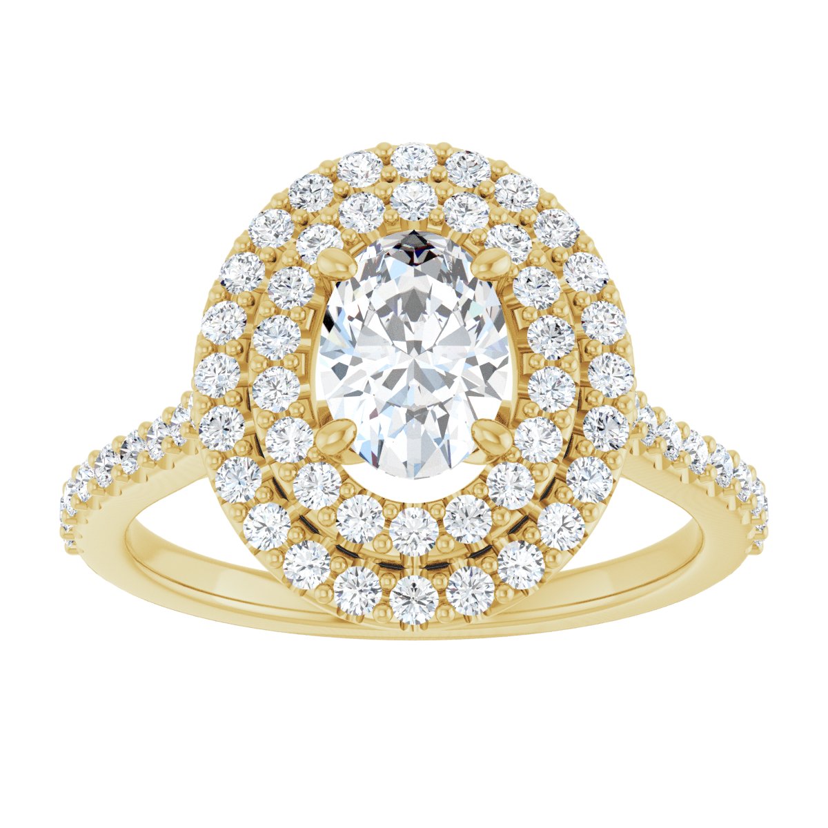Oval Double Halo-Style Engagement Ring Semi-Mount - gallery - Series 122918
