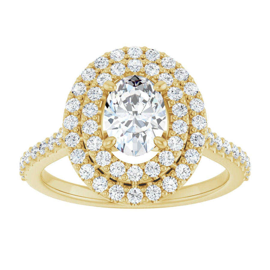 Oval Double Halo-Style Engagement Ring Semi-Mount - gallery - Series 122918