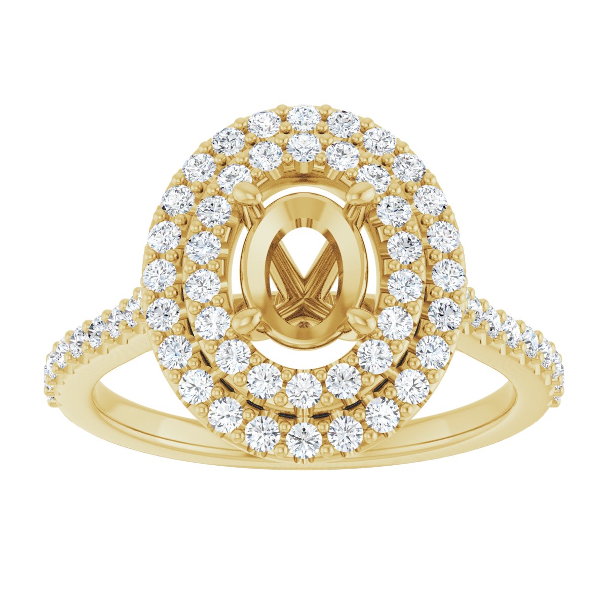 Oval Double Halo-Style Engagement Ring Semi-Mount - gallery - Series 122918