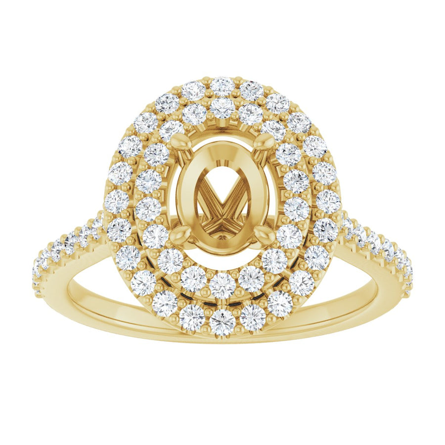 Oval Double Halo-Style Engagement Ring Semi-Mount - gallery - Series 122918